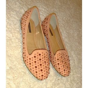 Pink flats with gold rhinestones